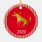 Kersthond Covid Funny 2020 Keramisch Ornament (Achterkant)