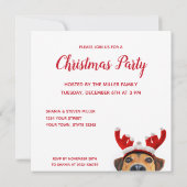 Kersthond Cute Funny Reindeer Antler Headband Kaart (Achterkant)