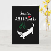 Kersthond - Dachshund Kaart (Gele Bloem)