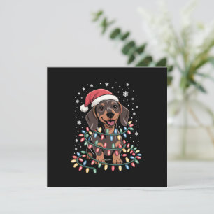 Kersthond Dachshund Kerstman Kerst Wiener Feestdagenkaart