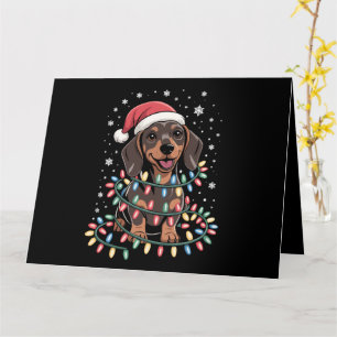 Kersthond Dachshund Kerstman Kerst Wiener Kaart