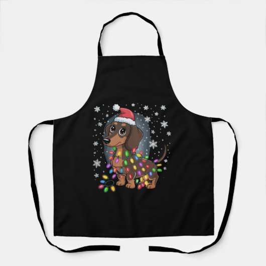 Kersthond Dachshund Kerstman Kerst Wiener Schort (Voorkant)