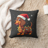 Kersthond Dachshund Kerstman Xmas Wiener 3 Kussen (Deken)