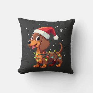 Kersthond Dachshund Kerstman Xmas Wiener 3 Kussen