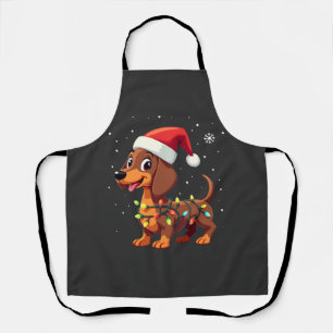 Kersthond Dachshund Kerstman Xmas Wiener 3 Schort
