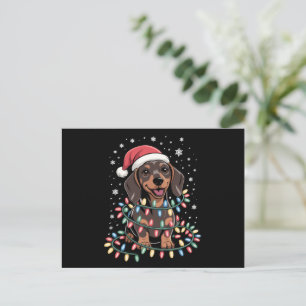 Kersthond Dachshund Kerstman Xmas Wiener Feestdagenkaart