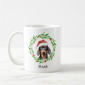 Kersthond Dachshund Santa Hat Vakantie Koffiemok (Links)