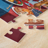 Kersthond Diner Festivale Feestmaaltijd Legpuzzel (Zijkant)