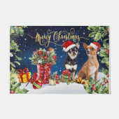 Kersthond Doormat, Chihuahua Lovers Gift Deurmat (Voorkant)