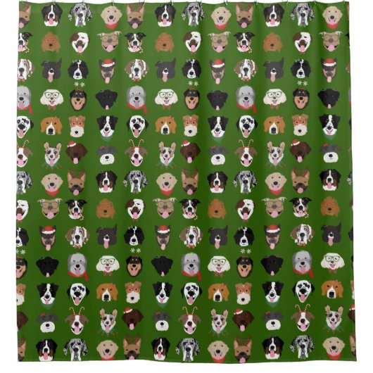 Kersthond Douchegordijn (Voorkant)