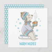 Kersthond Drink cacao-Kaart Bedankkaart (Voorkant / Achterkant)