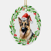 Kersthond Duitse herder Santa Keramisch Ornament (Rechts)