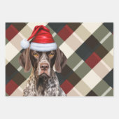 Kersthond Duitse Staande Hond Geruite Hond Inpakpapier Vel (Voorkant 3)