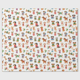 Kersthond en bot kleurrijk cadeau Kerstmis Cadeaupapier