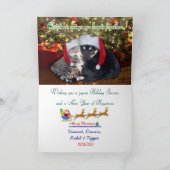 Kersthond en kat feestdagen kaart (Binnen)