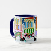 Kersthond en Mok voor het winkelen van katten (Voorkant links)