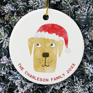 Kersthond Familienaam Datum Keramisch Ornament