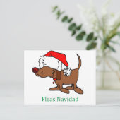 kersthond feestdagenkaart (Staand voorkant)