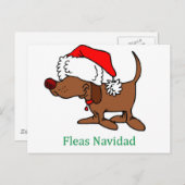 kersthond feestdagenkaart (Voorkant / Achterkant)