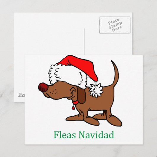 kersthond feestdagenkaart (Voorkant / Achterkant)