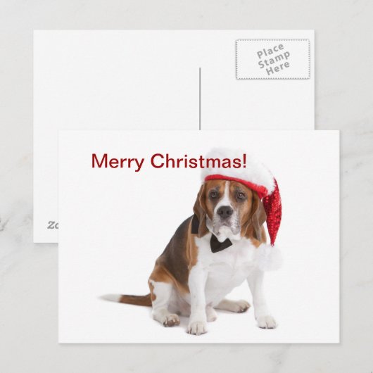 kersthond feestdagenkaart (Voorkant / Achterkant)