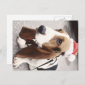 kersthond feestdagenkaart (Voorkant / Achterkant)