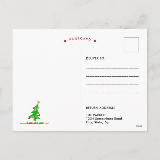 Kersthond Feestdagenkaart (Achterkant)