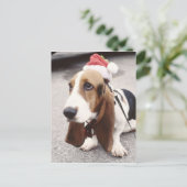 kersthond feestdagenkaart (Staand voorkant)