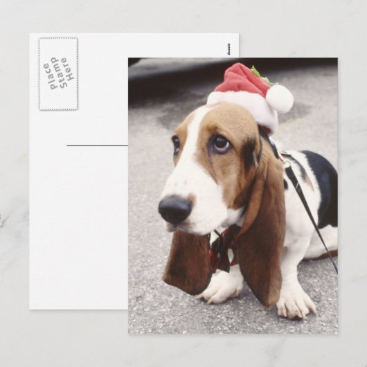 kersthond feestdagenkaart (Voorkant / Achterkant)