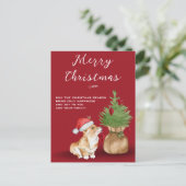 kersthond feestdagenkaart (Staand voorkant)