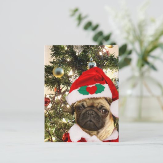 Kersthond Feestdagenkaart (Staand voorkant)