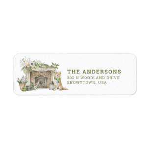 kersthond Festive Fireplace Retouradres Etiket