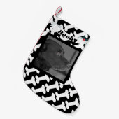 Kersthond Foto: zwart en wit Bot naam geluid Kleine Kerstsok (Voorkant (Hangend))