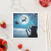 Kersthond fotografeert kerstman in slee servet (Insitu)