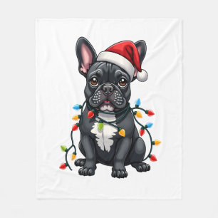 Kersthond Franse Bulldog Kerst Franse Bulldog Fleece Deken
