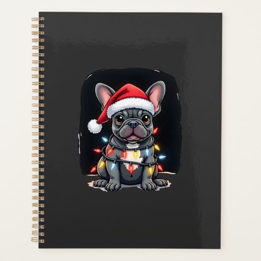 Kersthond Franse Bulldog Kerst Franse Bulldog Mann Planner (Voorkant)