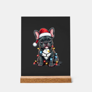 Kersthond Franse Bulldog Kerstmis Franse Bulldog 3 Acryl Bord