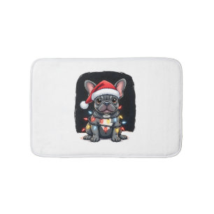 Kersthond Franse Bulldog Kerstmis Franse Bulldog M Badmat