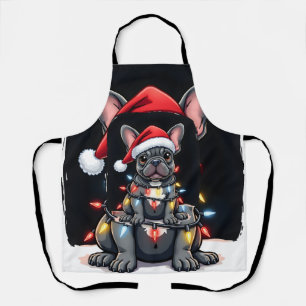 Kersthond Franse Bulldog Kerstmis Franse Bulldog M Schort