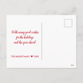 Kersthond Funny Cute Reindeer Antler Headband Feestdagenkaart (Achterkant)