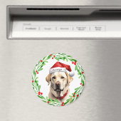 Kersthond Geel Lab Labrador Retriever Santa Magneet (Insitu (Vaatwasser))