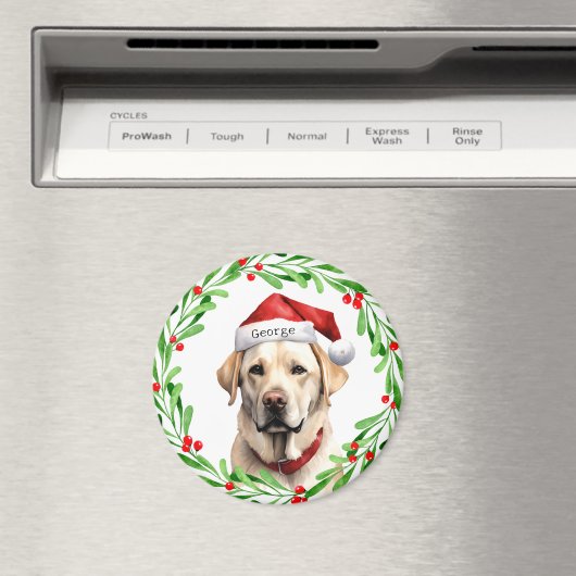 Kersthond Geel Lab Labrador Retriever Santa Magneet (Insitu (Vaatwasser))