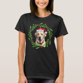 Kersthond Geel Lab Labrador Retriever Santa T-shirt (Voorkant)