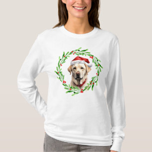 Kersthond Geel Lab Labrador Retriever Santa T-shirt