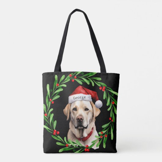 Kersthond Geel Lab Labrador Retriever Santa Tote Bag (Achterkant)