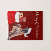 Kersthond geweldige dane legpuzzel (Horizontaal)