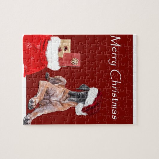 Kersthond geweldige dane legpuzzel (Horizontaal)