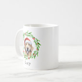 Kersthond Golden Retriever Santa Holiday Koffiemok (Voorkant links)