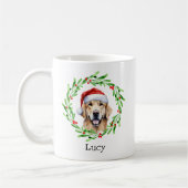 Kersthond Golden Retriever Santa Holiday Koffiemok (Links)