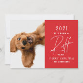 Kersthond grappig jaar met review kaart (Voorkant)